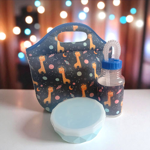 COMBO LONCHERA BOWL BOTELLA JIRAFA ASTRONAUTA
